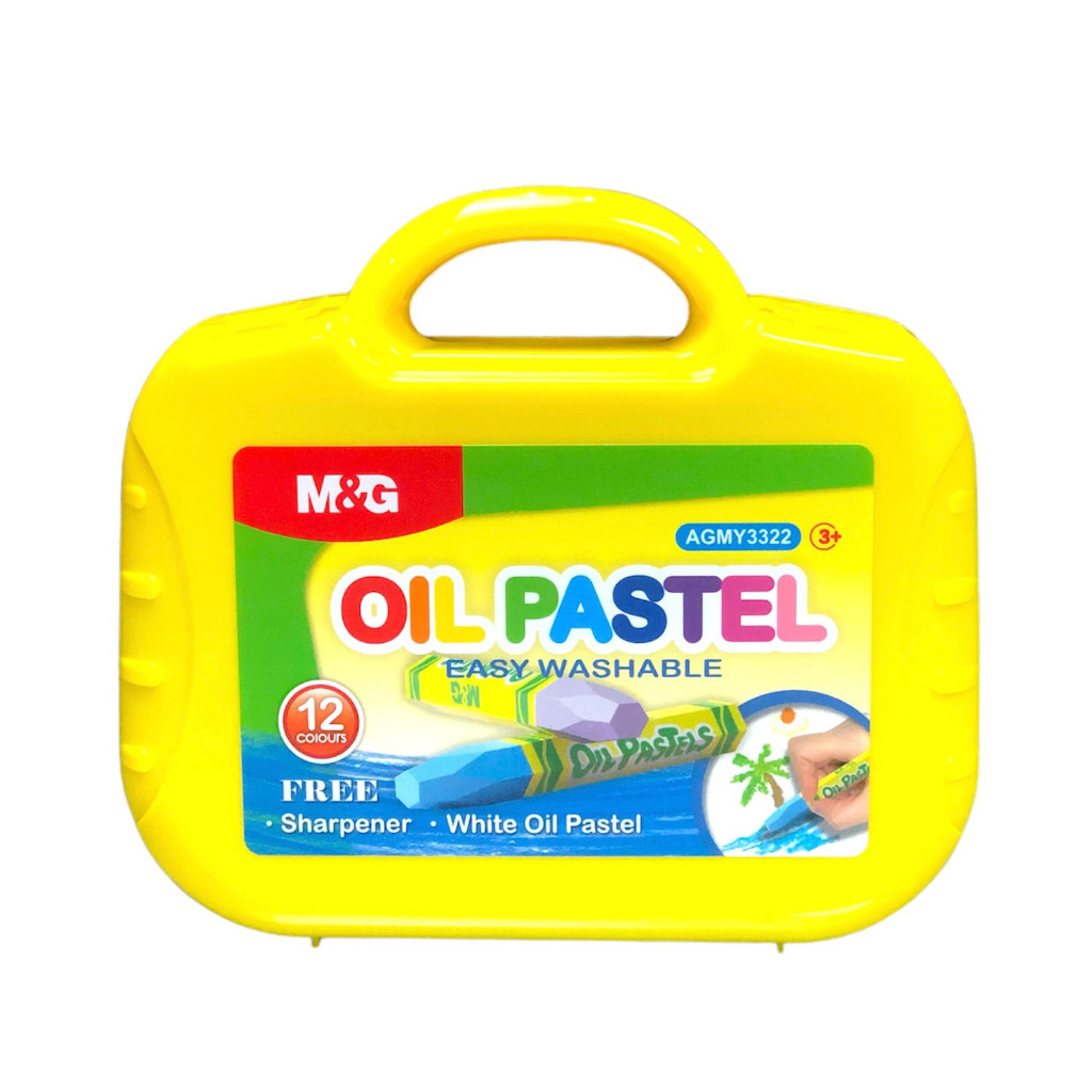

M&G Oil Pastel M&G 12 Colours #AGMY332 Krayon 12 + 1 Warna Crayon Washable Free Sharpener - SHESB