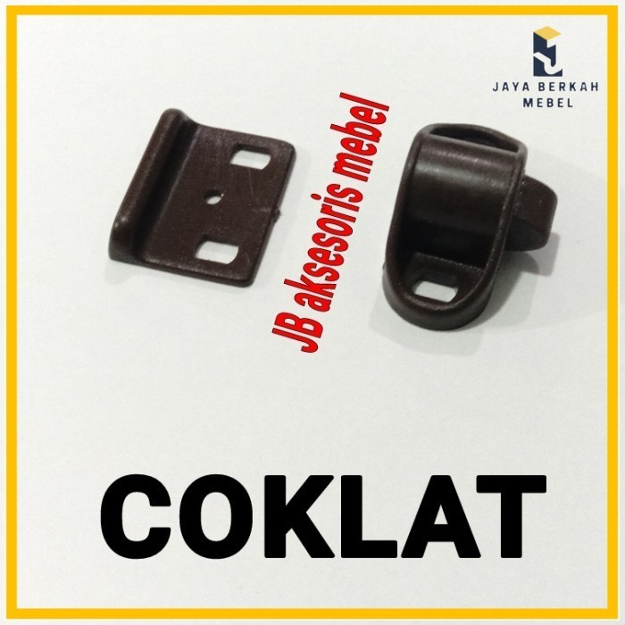 CATCHES PLASTIK / GRENDEL MASA / JEPIT UDANG / TIC TAC PINTU LEMARI - Cokelat
