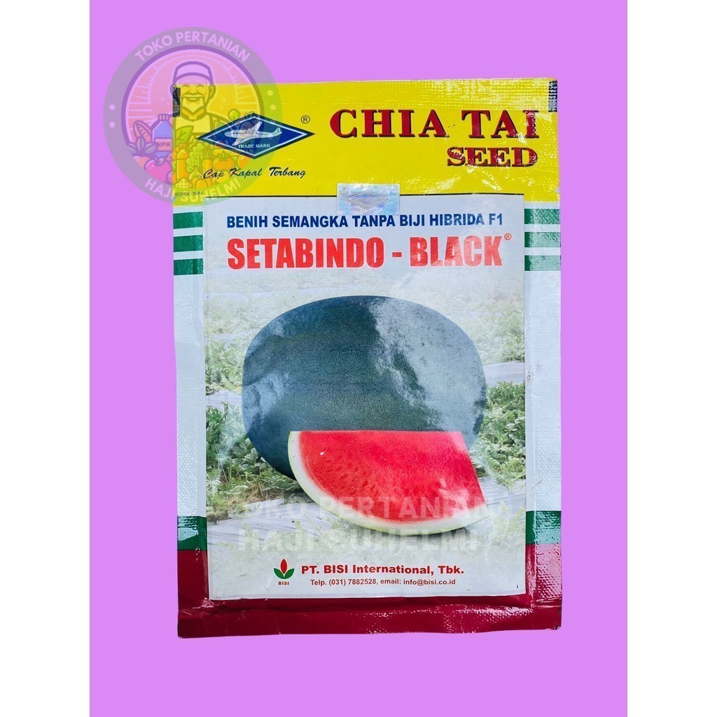 Benih semangka Hibrida f1 tanpa biji SETABINDO BLACK isi 20gram dari BISI