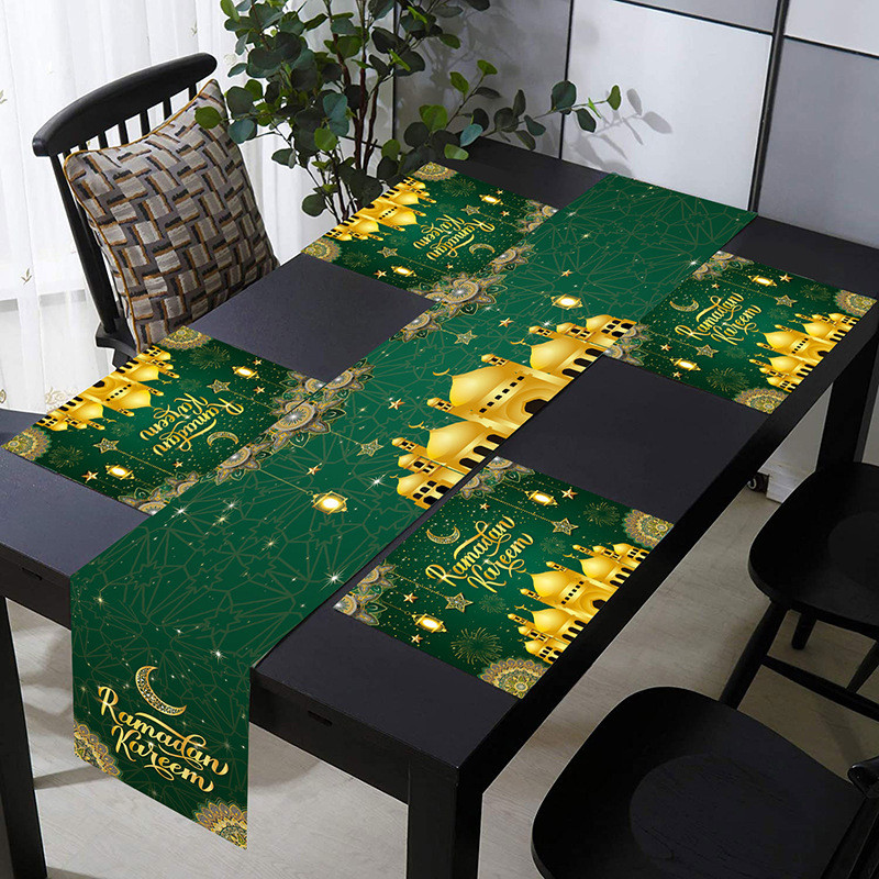 1SET TABLE RUNNER TAPLAK MEJA MAKAN EDISI LEBARAN IDUL FITRI EID