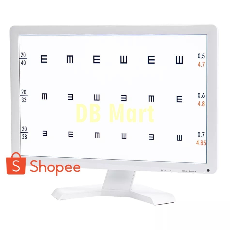 SNELLEN CHART OPTOTYPE TES BUTA WARNA DAN TES VISUS MATA ACUITY TESTING LED SCREEN 19 INCH