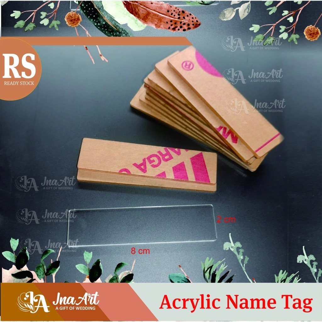 

Akrilik Papan Nama Dada Acrylic Name Tag ,warna transparan / kaca