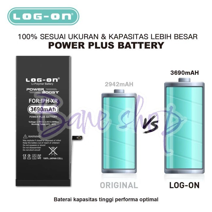 BATERAI LOG ON IPHONE XR POWER BOOST DOUBLE POWER BATRE BATTERY