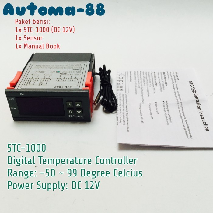 STC-1000 12Vdc Thermostat Digital Temperatur kontrol DC 12V STC1000 -OL76