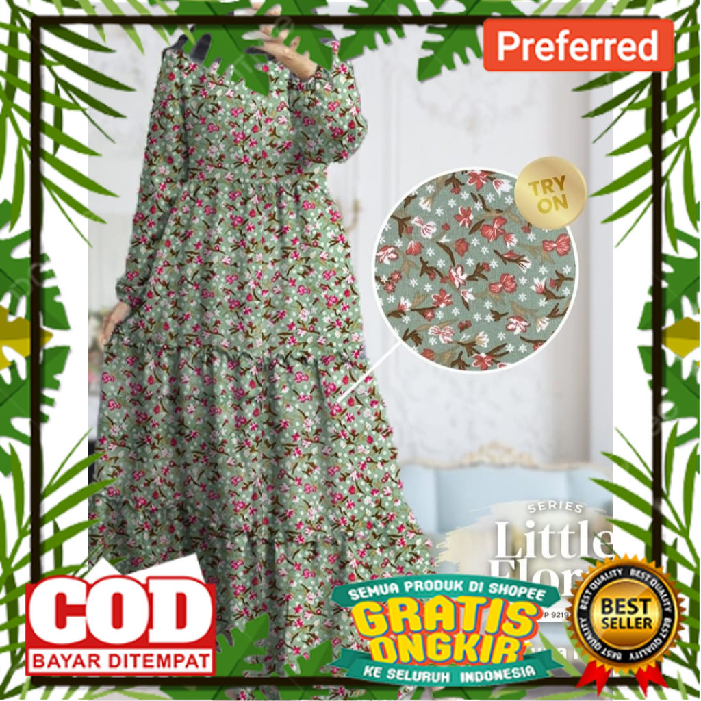 Dress Susun Motif Bunga  Basicc Susun Rempel - stylish -Termurah// BAJU MUSLIM RAMADHAN 2024