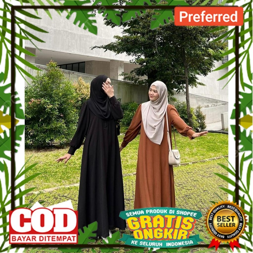 DRP06 - PAULIE DRESS | BAJU MUSLIM WANITA TRENDY | PAKAIAN REMAJA KEKINIAN | BAJU POLOS TERBARU// BA