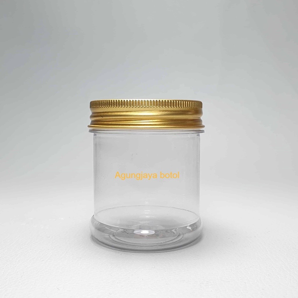 Toples Pet 100 Ml Slay Ring Natural Tutup Alu Ulir / Toples Bawang Goreng / Toples Snack / Toples Se