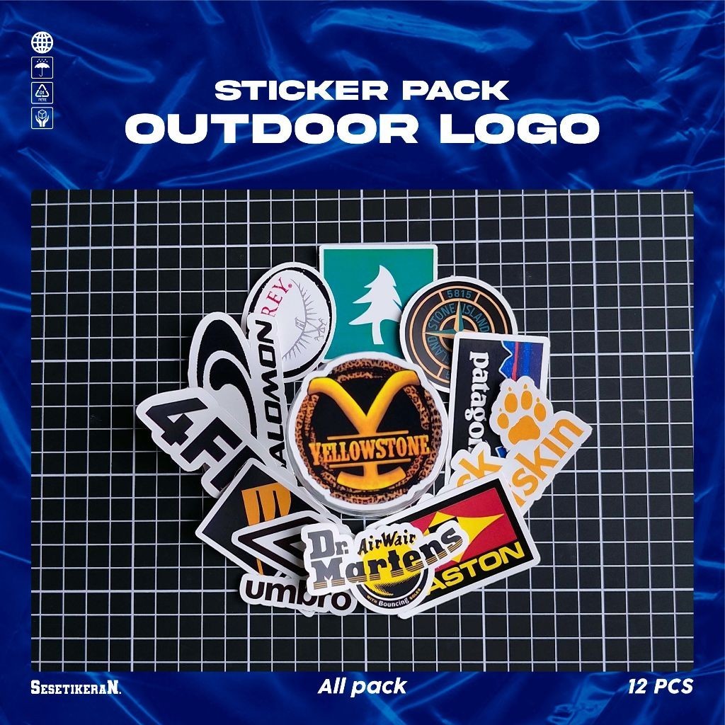

COD✨ Sesetikeran Stiker Pack Merek Outdoor Lucu Colorfull Keren Untuk Koper Laptop Skateboard