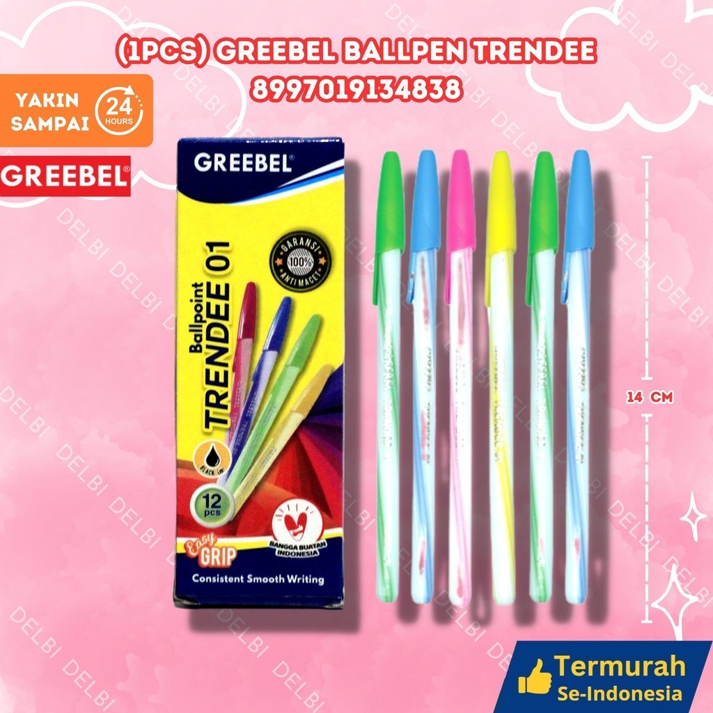 

GREEBEL BALLPEN TRENDEE 01/Pen/Pulpen/Bolpoint utk atk kantor kerja kuliah anak (1PCS) GREEBEL BALLPEN TRENDEE