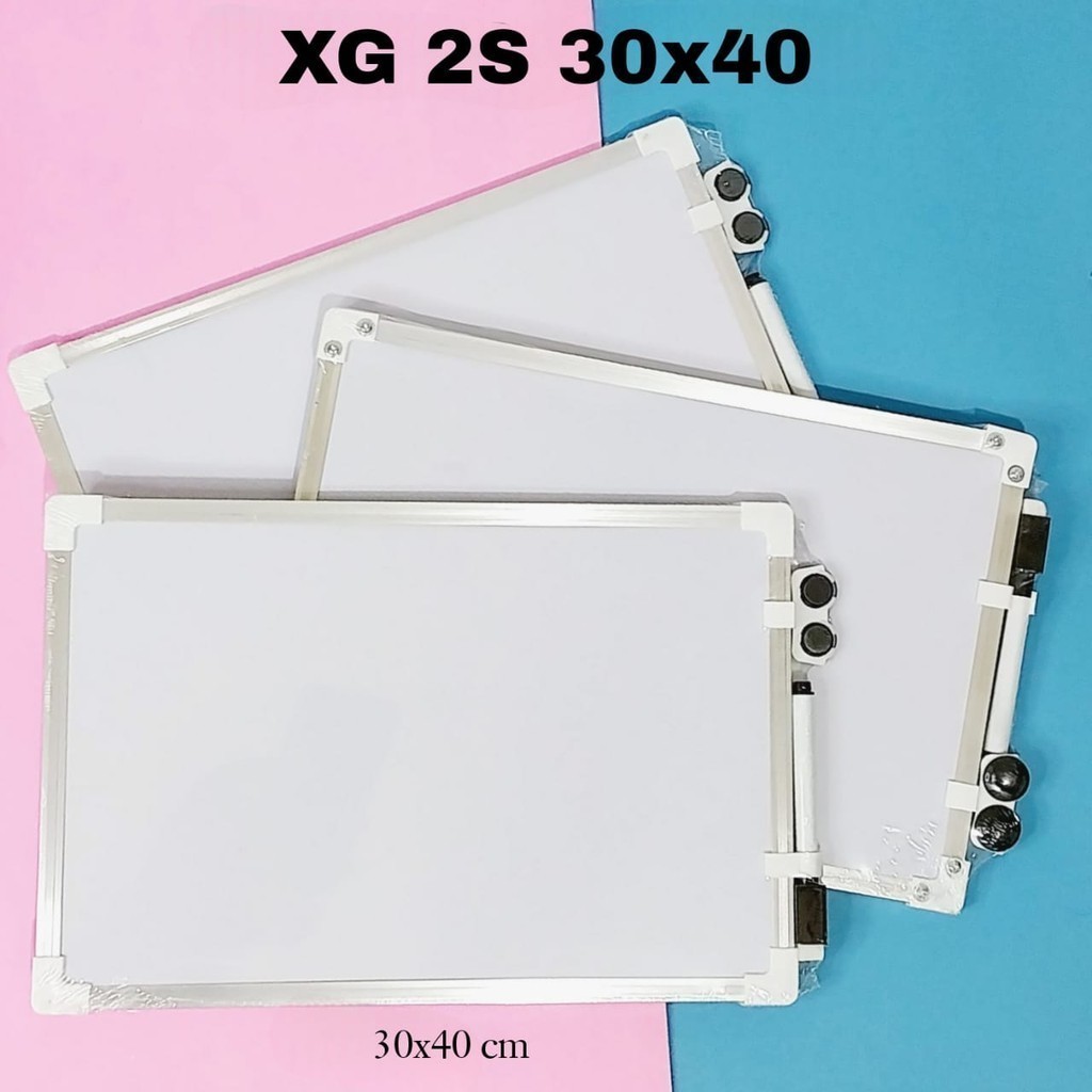 

GG White Board Polos 2 Sisi 30x40/Papan Tulis Putih/Papan Gantung
