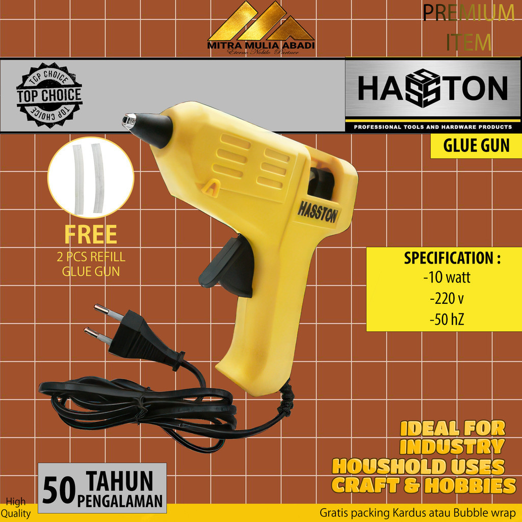 

Pistol Lem tembak glue gun stick refill 10 Watt / Glue Gun Haston 10w