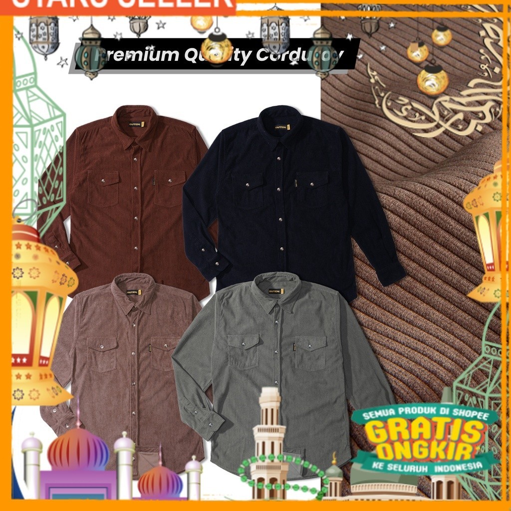 Guten Inc - Kemeja Outer Overshirt MULLER Corduroy Shirt/ Pink Dusty Fanta Merah muda