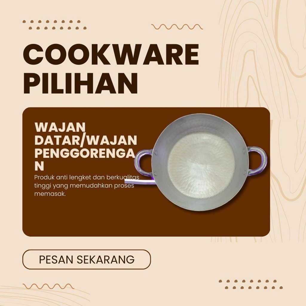 Wajan Datar 26cm Asli Garut Tebal Anti Lengket Anti karat anti luntur
