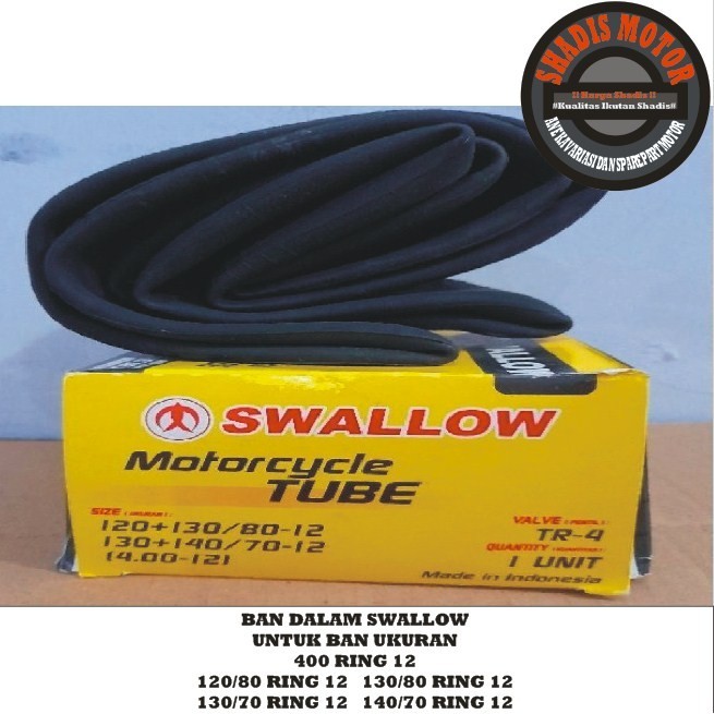 Ban Dalam Motor Merk Swallow Ukuran 400 ( 120/80 130/80 130/70 140/70 ) Ring 12