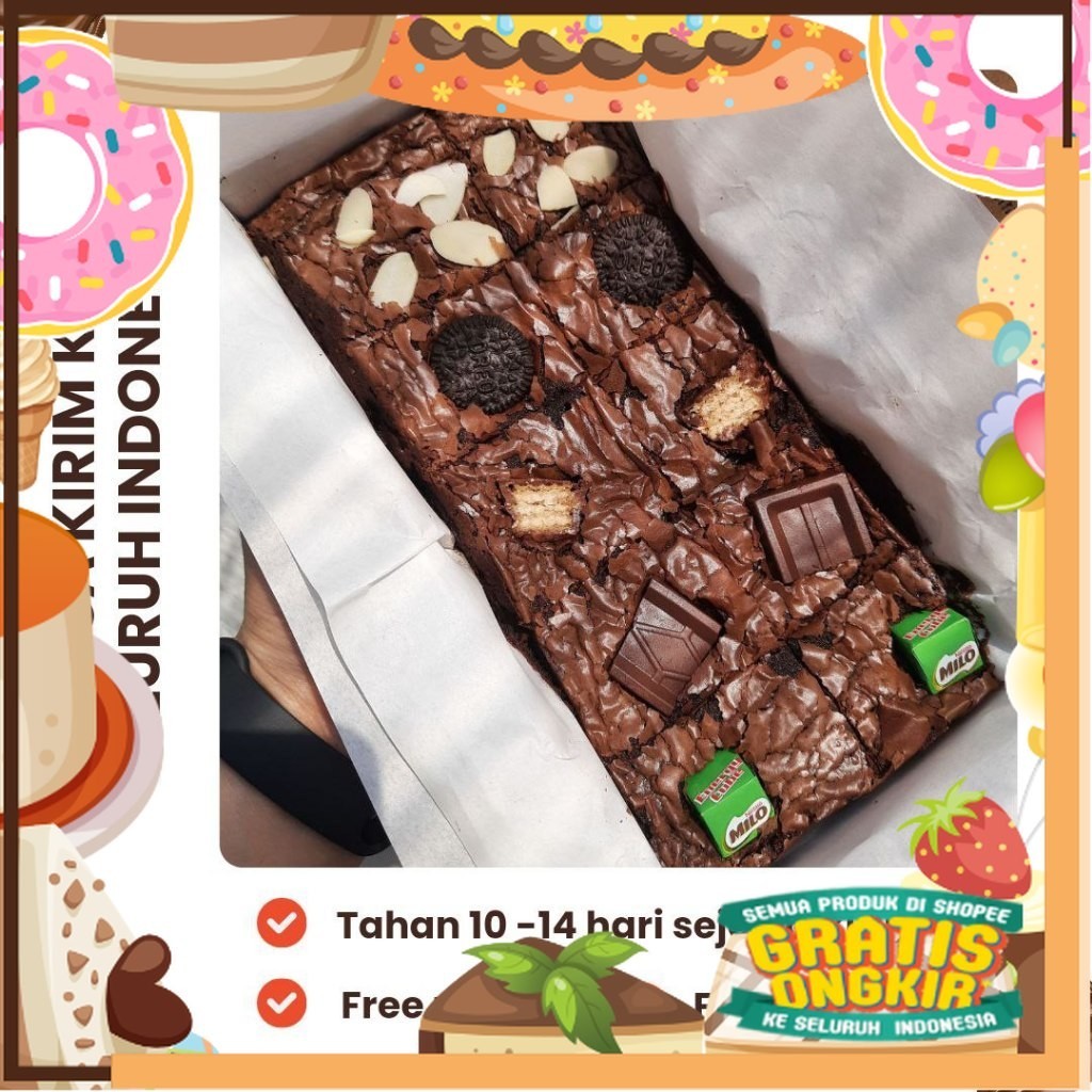 

Fudgy Brownies 20x10 | Brownies Lotus Biscoff | Hampers | Gift | Free ucapan/ King J Snack