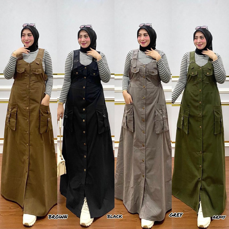 FR65YZ Overall Cargo / Gamis Overall Kancing / Gamis Overall / Overall