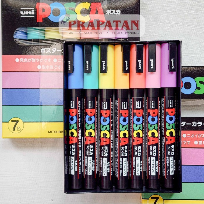 

Uni Posca Set 7C PASTEL | Acrylic Paint Marker - PC-3M -YY41