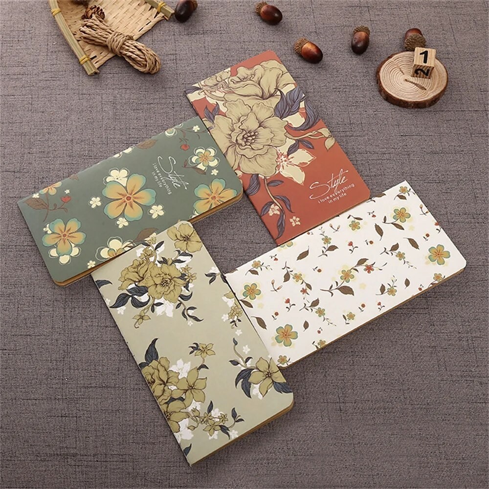 

Victorian 48K Notebook Portable Diary Notepad With Kraft Cover Student Student Stationery School Office Supplies Ins Style