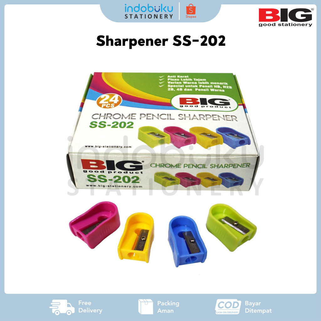 

Chrome Pencil Sharpener BIG SS-202 / Rautan Pensil Chrome BIG SS-202