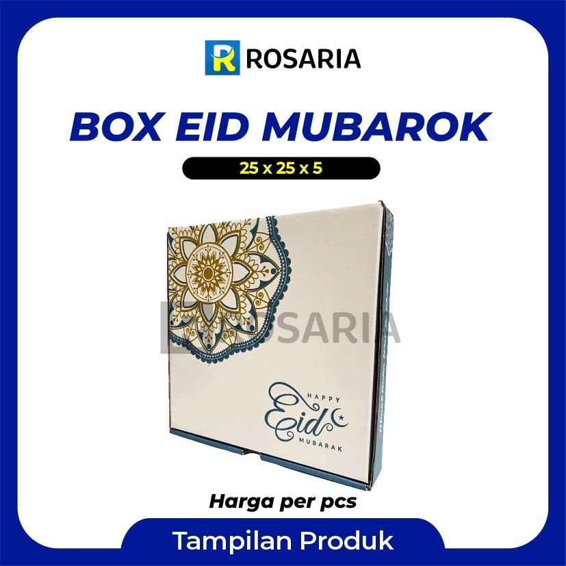 

BOX EID MUBARAK UK 25X25X5 Kardus Bingkisan Hampers Lebaran Idul Fitri Kue Kering Parsel Parcel