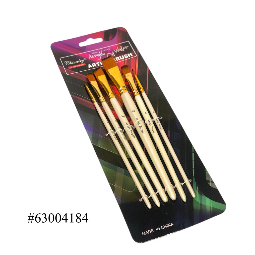 

Kuas Lukis Impor Acrylic Oil Water The Guardian of Art Chivalry 6 in 1 QSHB-6A Flat - Brush Set 6 Kuas Nylon- SHSNP- SHSNP
