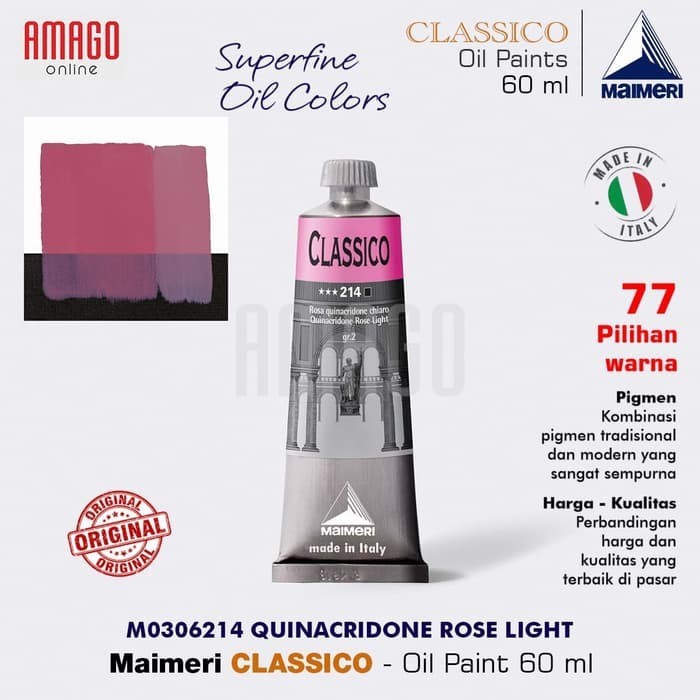 

MAIMERI Classico -Oil Paint - Quinacridone Rose Light - 60ml- M0306214