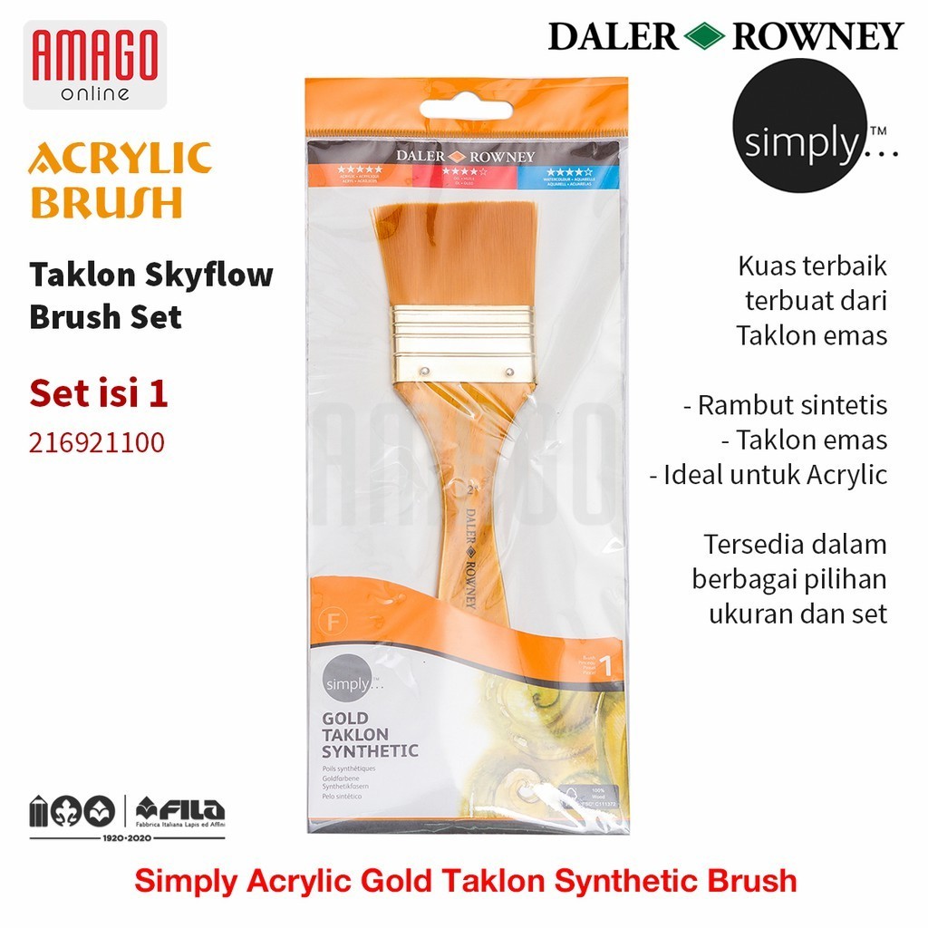 

DALER-ROWNEY Simply Acrylic Gold Taklon Skyflow Brush - 216921100