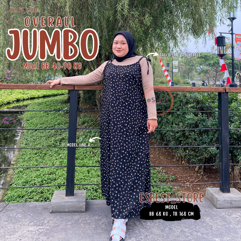 OVERALL JUMBO XXXL / JISOO OVERALL OUTER DRESS POLOS KOREAN LOOK MAYUNG MUSLIM JUMBO XXL / Overall d