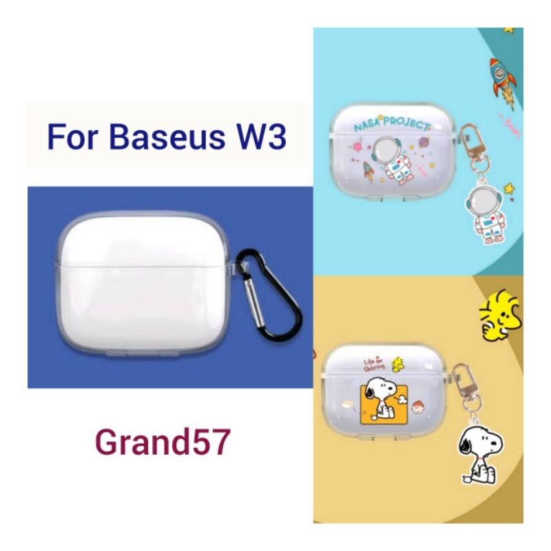 Case Baseus W3 TWS TPU Transparan Transparant Silicone Silicon W3