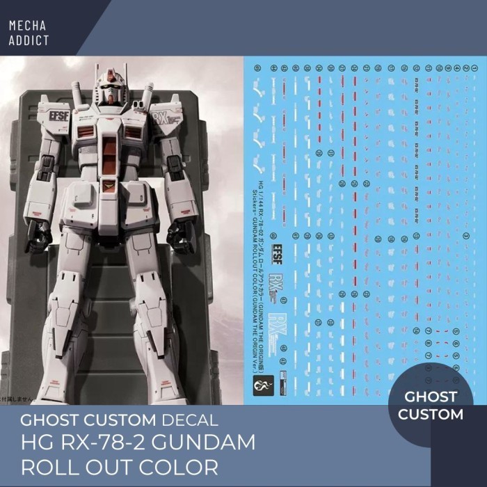 Water Slide Decal HG RX 78 2 Roll Out Color by Ghost Decal