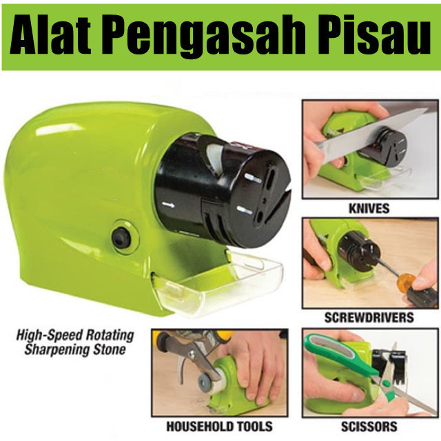 Alat Pengasah Asah Asahan Pisau Gunting Obeng Elektrik Otomatis Knife Sharpener