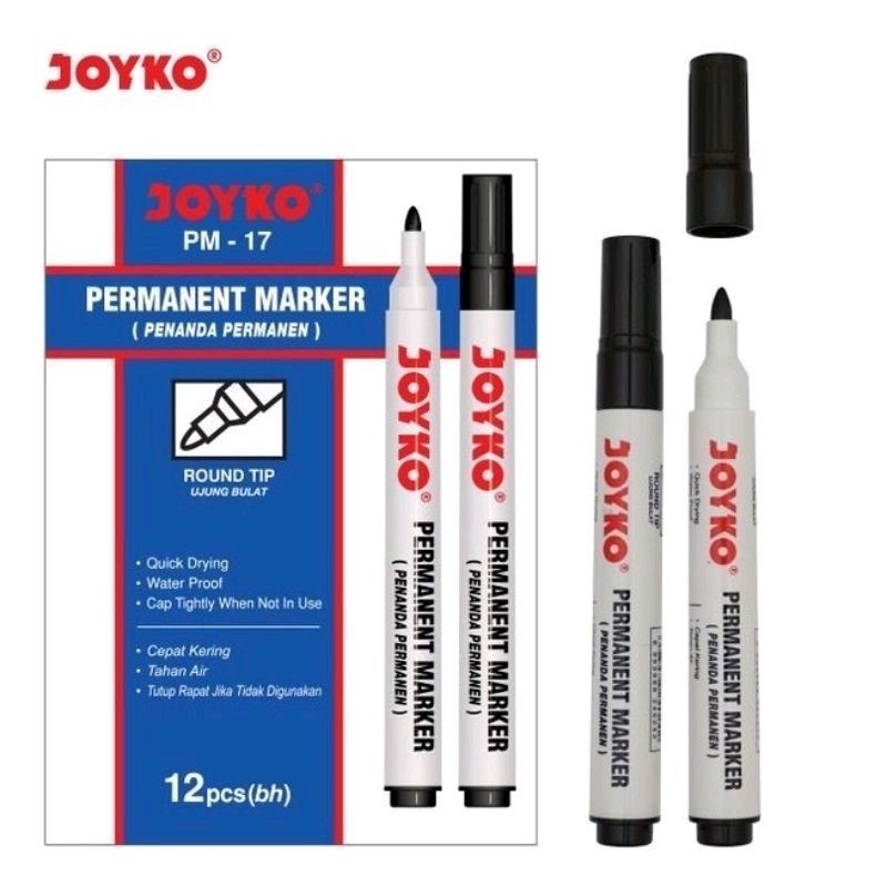 

Spidol Permanen / Permanen Marker Joyko PM-17 (BLACK) Lusinan