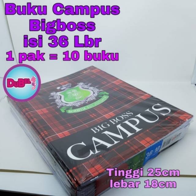 

Buku Tulis Campus 36 lembar / Campus Bigboss 36 lbr / 1 pak 10 Buku