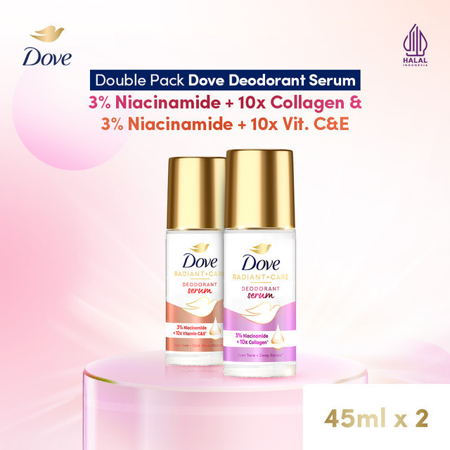 Twin Pack Dove Deodorant Serum 3% Niacinamide + 10x Collagen & 10x Vit. C&E