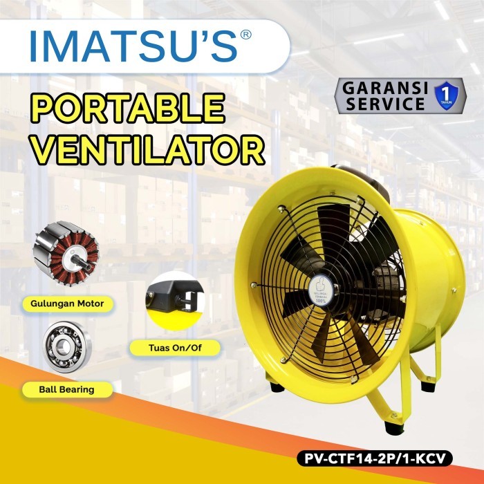 Imatsu Portable Ventilator PV-CTF14 14 Inch Ventilator Blower Kipas Eksos