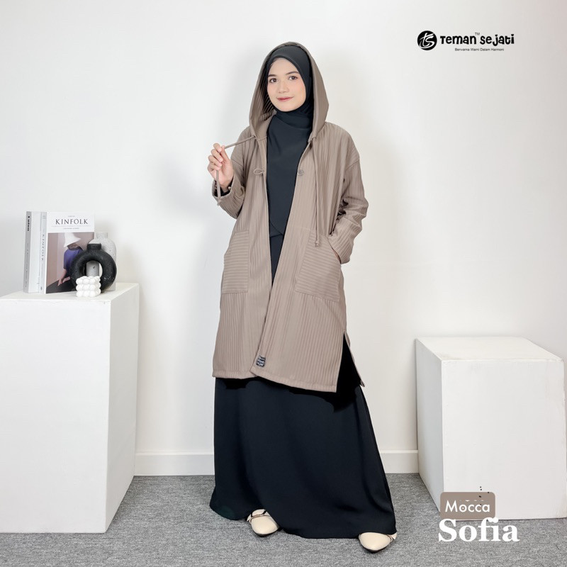Teman sejati - SOFIA outer Hoodie syar'i cardigan wanita muslimah /Terbaru