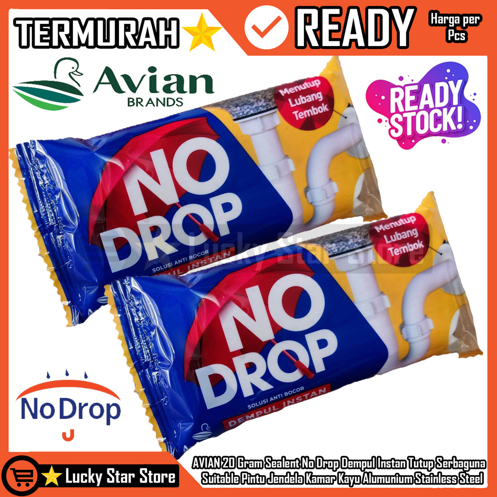 AVIAN 20 Gram Sealent No Drop Dempul Instan Tutup Serbaguna Bocor Lubang Rusak Lem Rekat Pipa Pvc Di