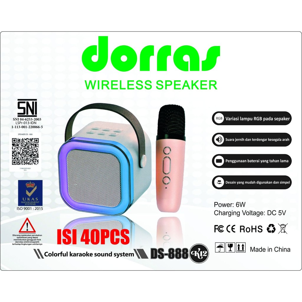 SPEAKER DORRAS 888 K12 | Speaker Dorras 888 K12 Speaker Mini Bluetooth Plus MIc And Rechargeable
