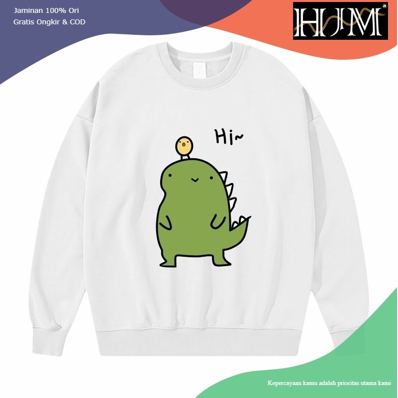 HI~DINO Jaket Sweater Anak Laki-laki Usia 5 6 7 8 9 10 11 12 13 14 15 Tahun Sweater Anak Perempuan T