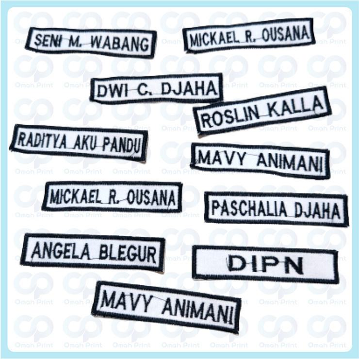Bordir Bordir Nama // Nama Dada Bordir // Bordir Nama Seragam Sekolah // Bet Nama Bordir bordir bord