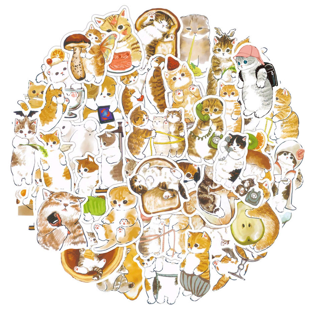 

10/30/50PCS Kawaii Cat Cartoon Sticker Cute Animal Decals Kids Toys DIY Scrapbook Laptop Stationary Guitar Suitcase Car Sticker