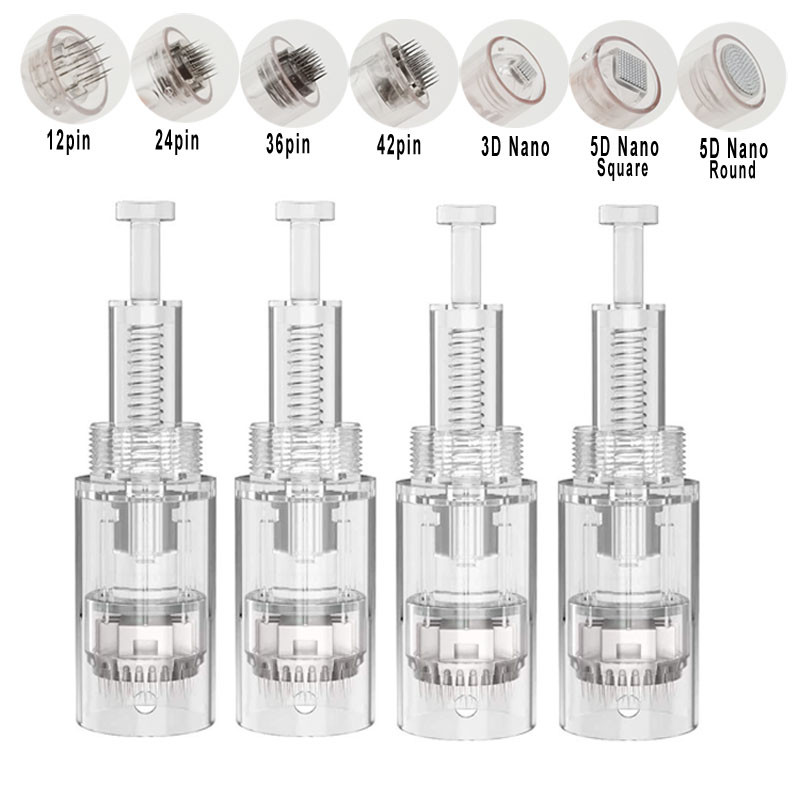 

10/50/100pcs Screw Slot Cartridges Needles For Electric Derma Pen Micro Needle 9/ 12/ 24/ 36/ 42/ Nano Pin Tattoo Face Skin Care