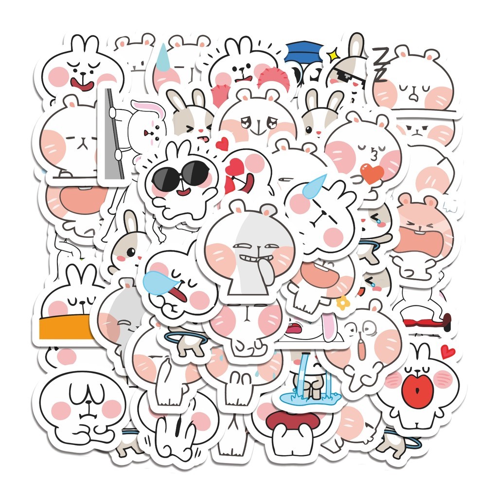 

COD 50 Pcs Stiker Kelinci Lucu Anti Air Untuk Dekorasi Notebook Sepeda Skateboard Handphone