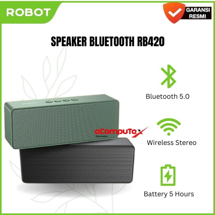 SPEAKER ROBOT BLUETOOTH RB420 VERSION 10 WATT PORTABLE WIRELESS SPEKER RB 420 GARANSI RESMI