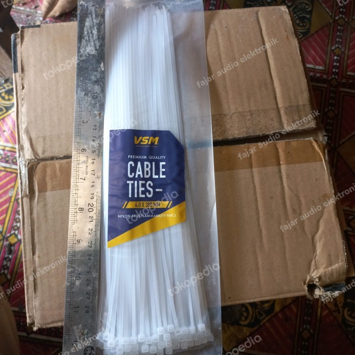 cable ties kabel tis tali krek 300x4mm 30cm 4mm 300mm 300 mm plastik Fajar elektro 2