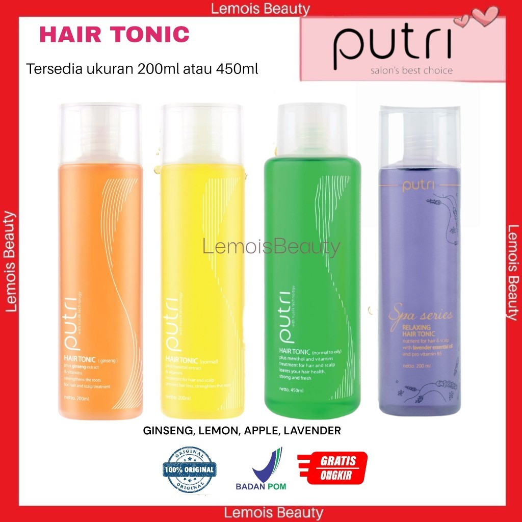 IMP-[PRT] Putri Relaxing Hair Tonic With Lavender Essential Oil / Lemon / Apple / Ginseng / Anti Dan