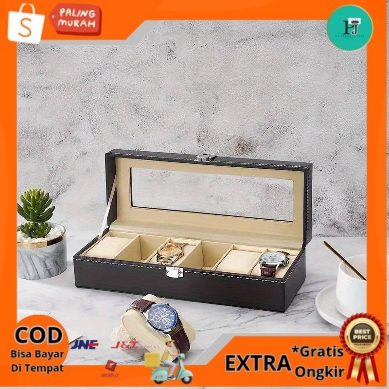 

Kotak Penyimpanan Jam Tangan Storage Organizer Watch Box 6 Slot - LS-006