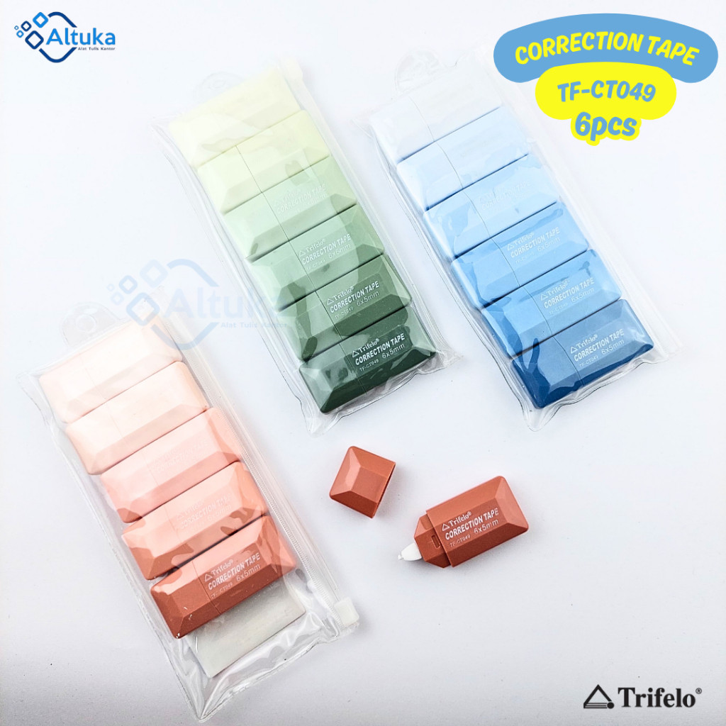 

(6pcs) Correction Tape Set / Stipo Kertas Trifelo Type TF-CT049 6x5mm Stationery Paper
