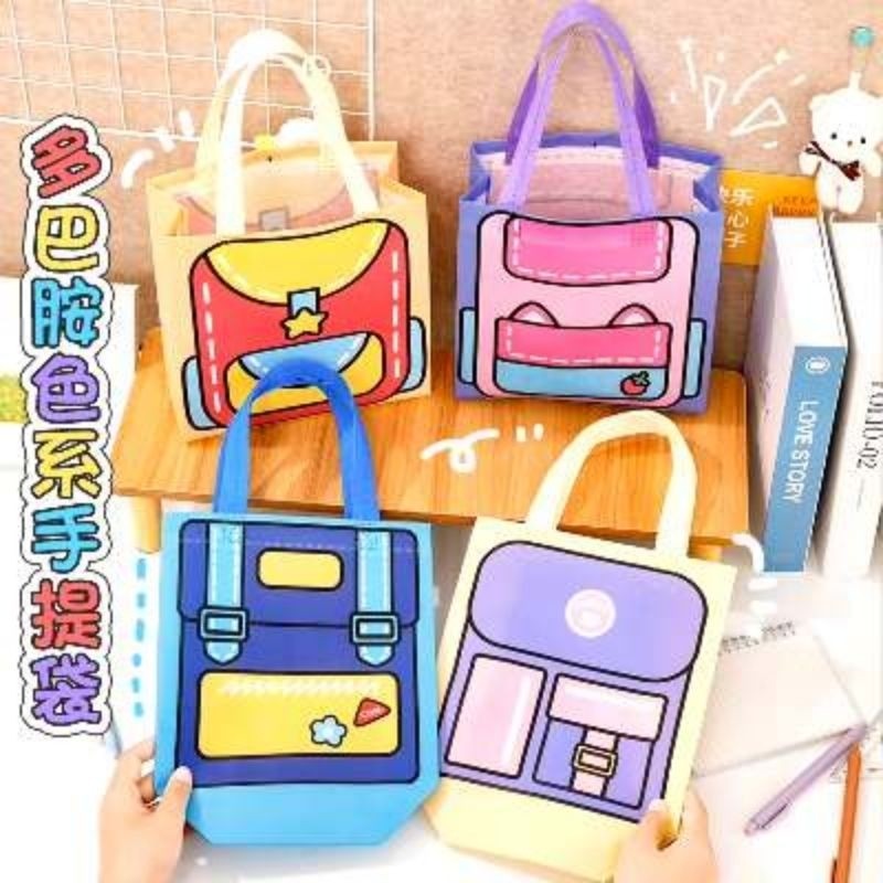

Tas goodiebag ultah anak non woven motif tas sekolah lucu / Kantung goodiebag souvenir gift sekolah anak