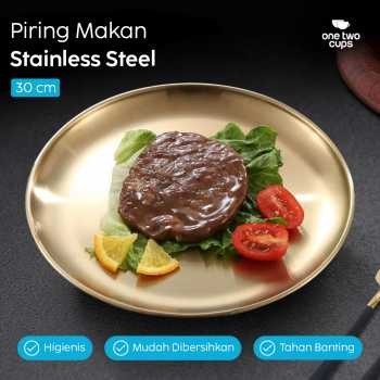 

One Two Cups Piring Makan Stainless Steel Sultan Plate European Style 30cm - ST201 TERLARIS